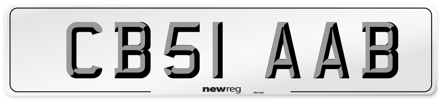 CB51 AAB Number Plate from New Reg